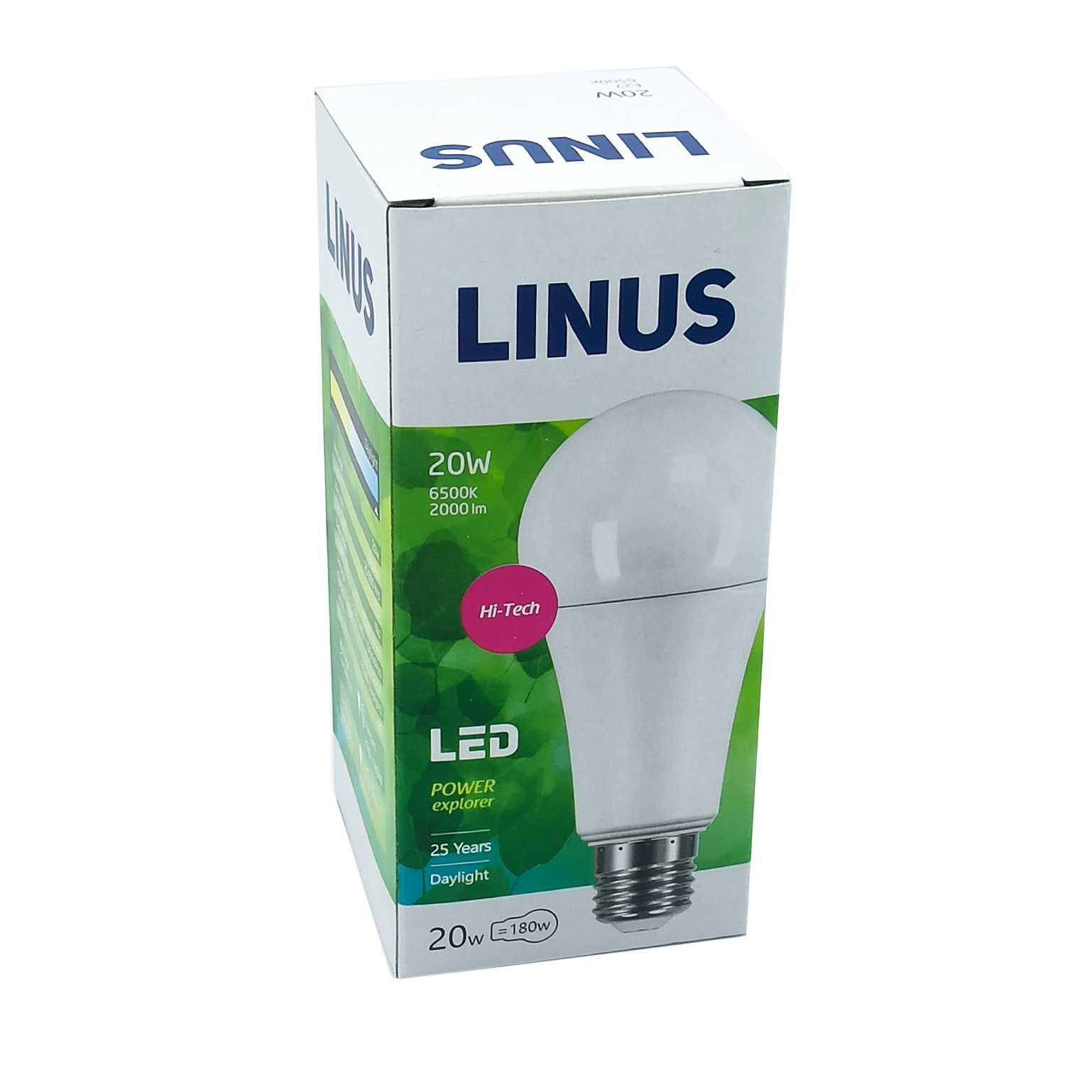 ნათურა სტანდარტული LINUS Lin46-0921 LED 20W E27 6500K — ნათურა და ვაზნა